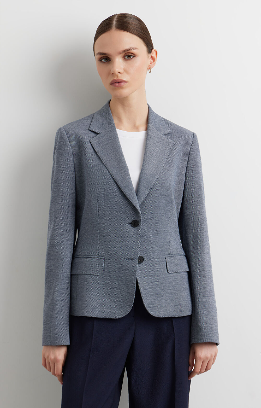 Marynarka slim z melanżowej tkaniny - 3