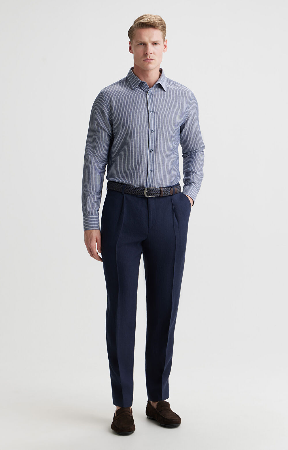 Spodnie lniane super slim - zestaw - 3