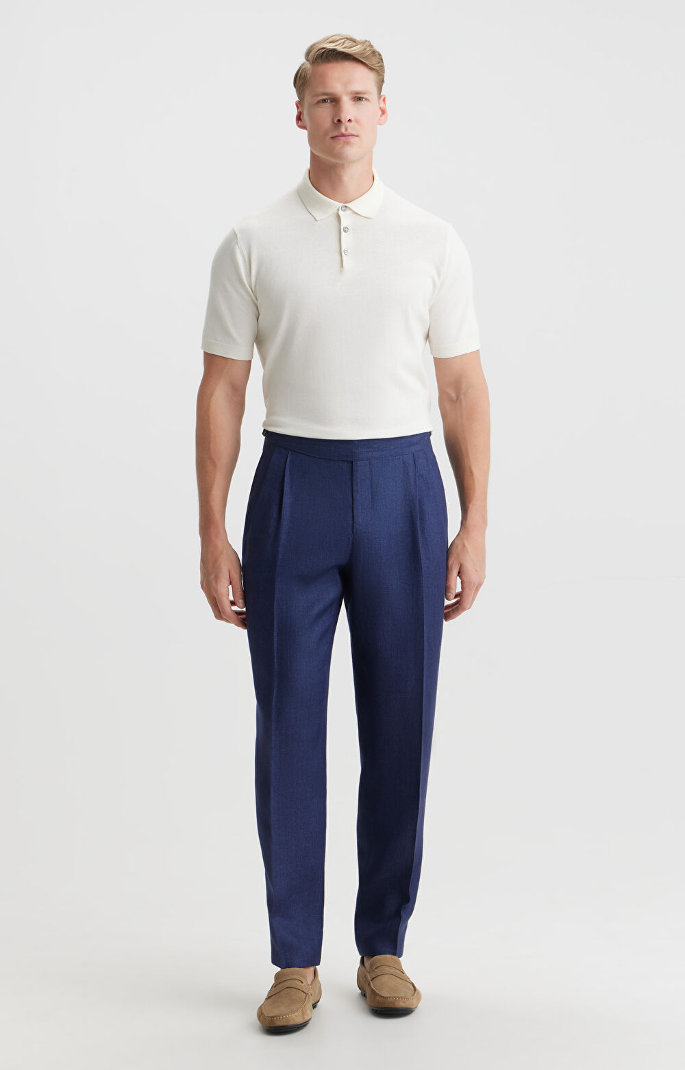 Spodnie lniane regular fit - zestaw - 3