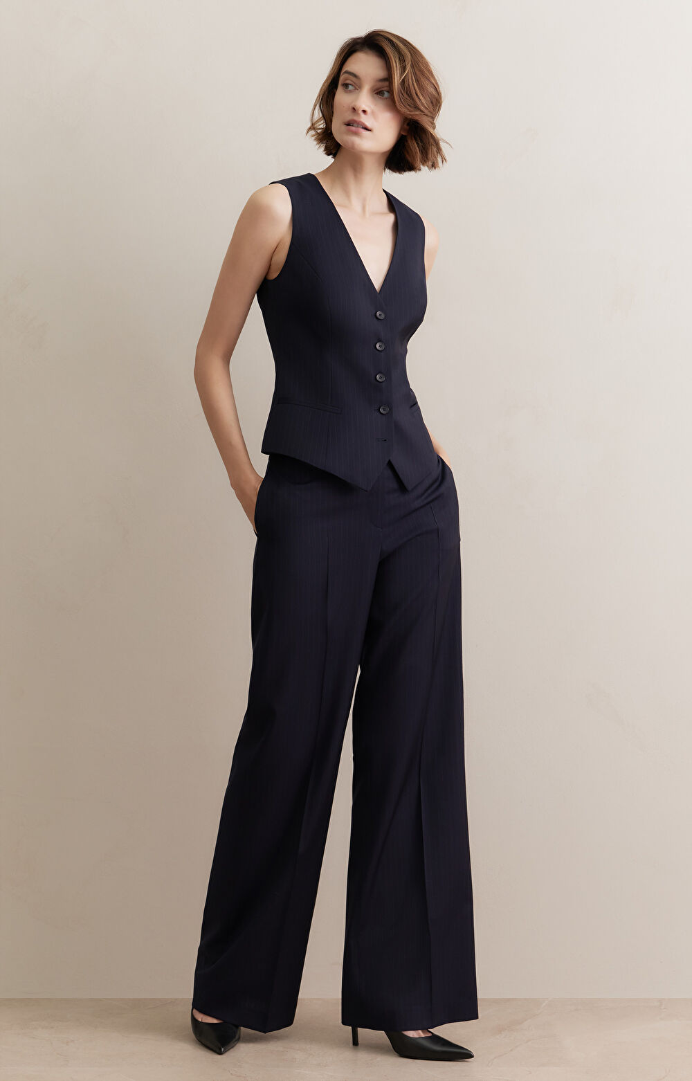 Spodnie wide leg do garnituru - Mix&Match - 4