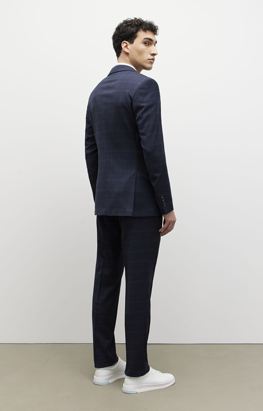 Garnitur slim fit w kratę - 4