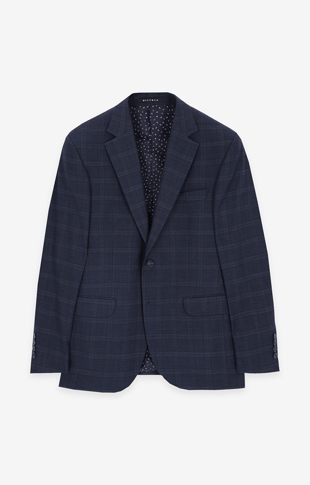 Garnitur slim fit w kratę - 2