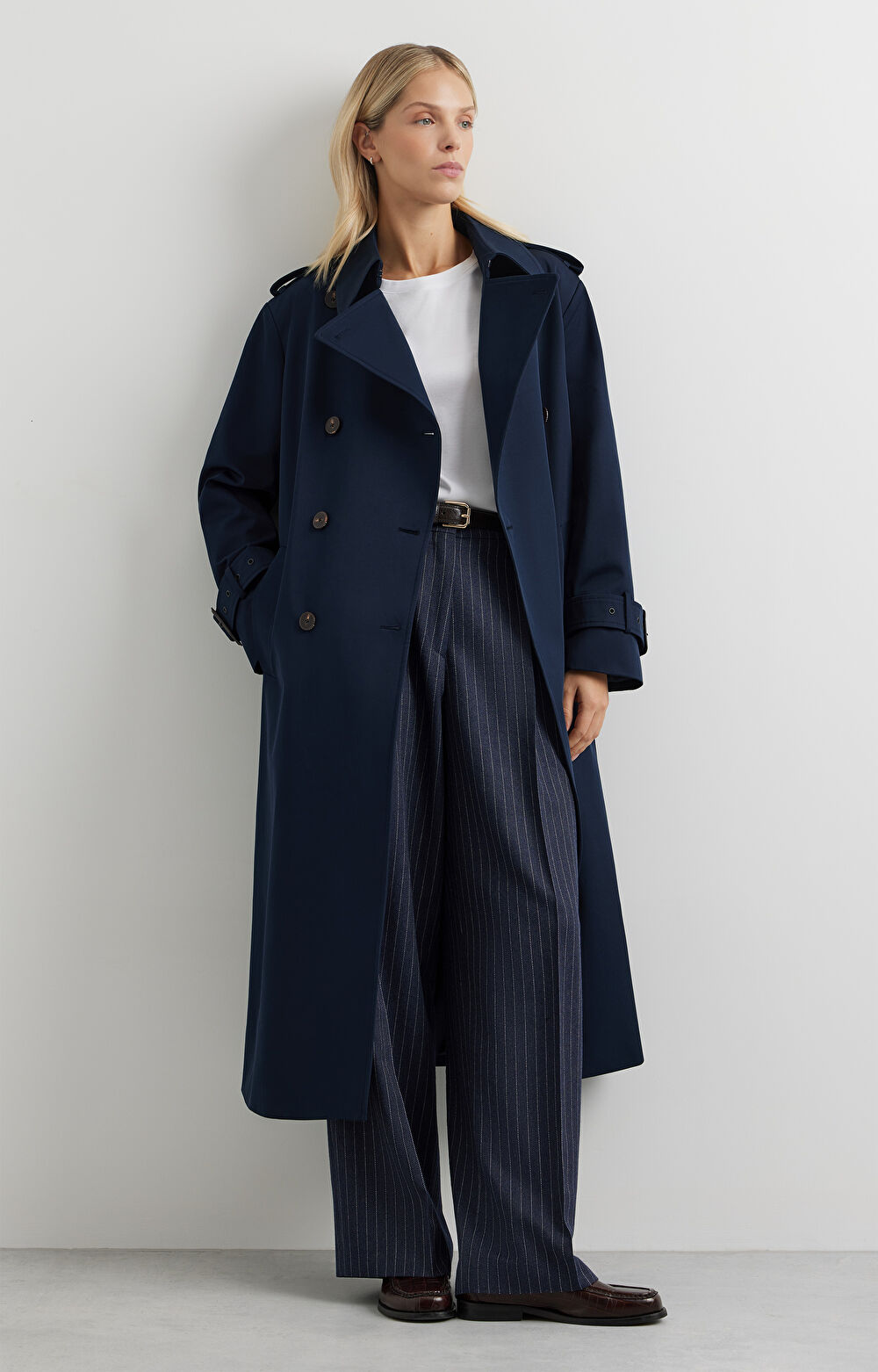 Dwurzędowy płaszcz slim