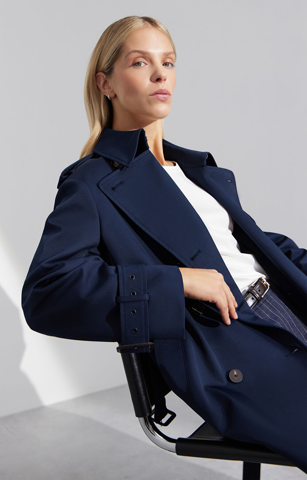 Dwurzędowy płaszcz slim - 6