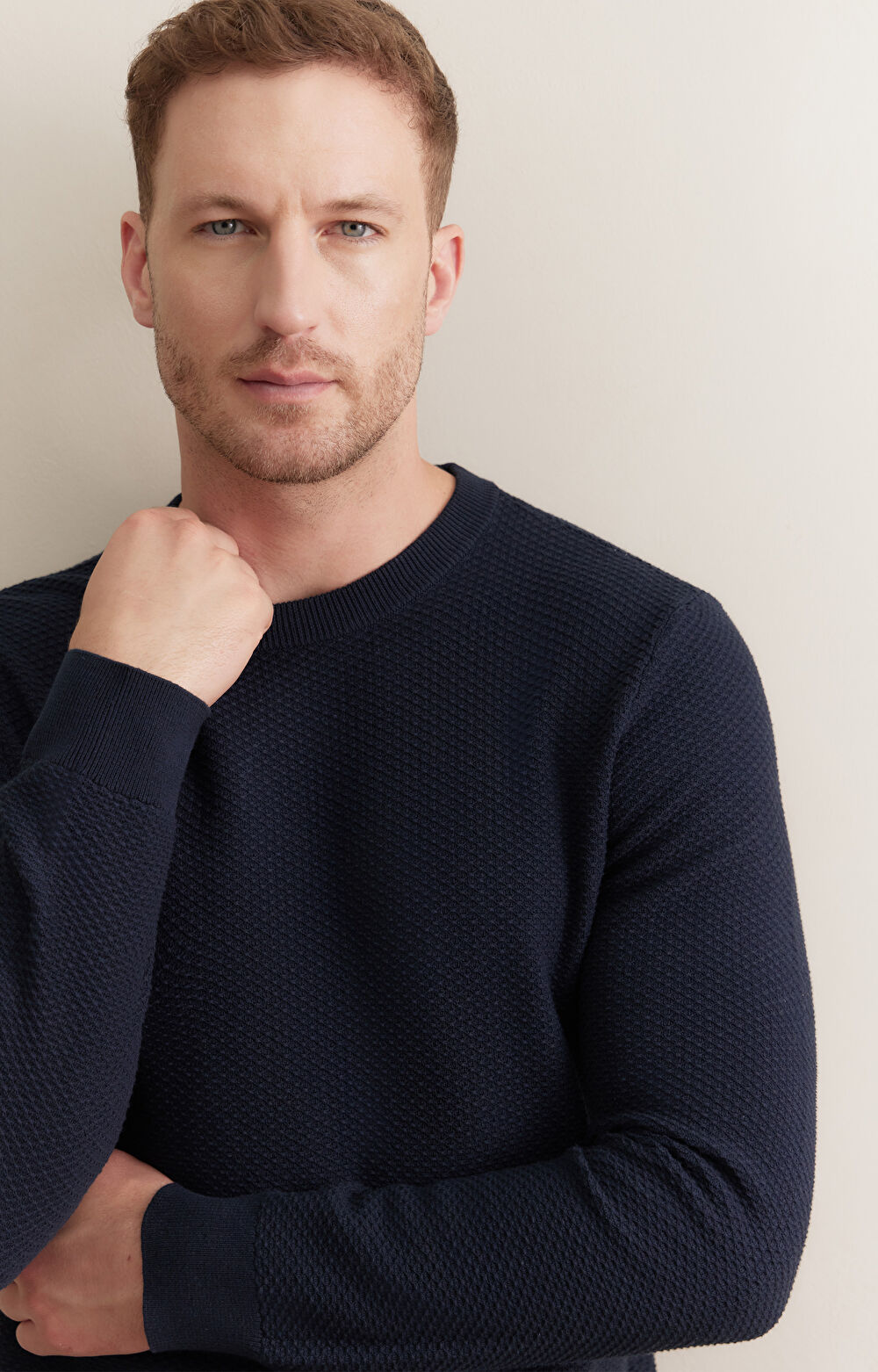 Strukturalny sweter round neck - 3
