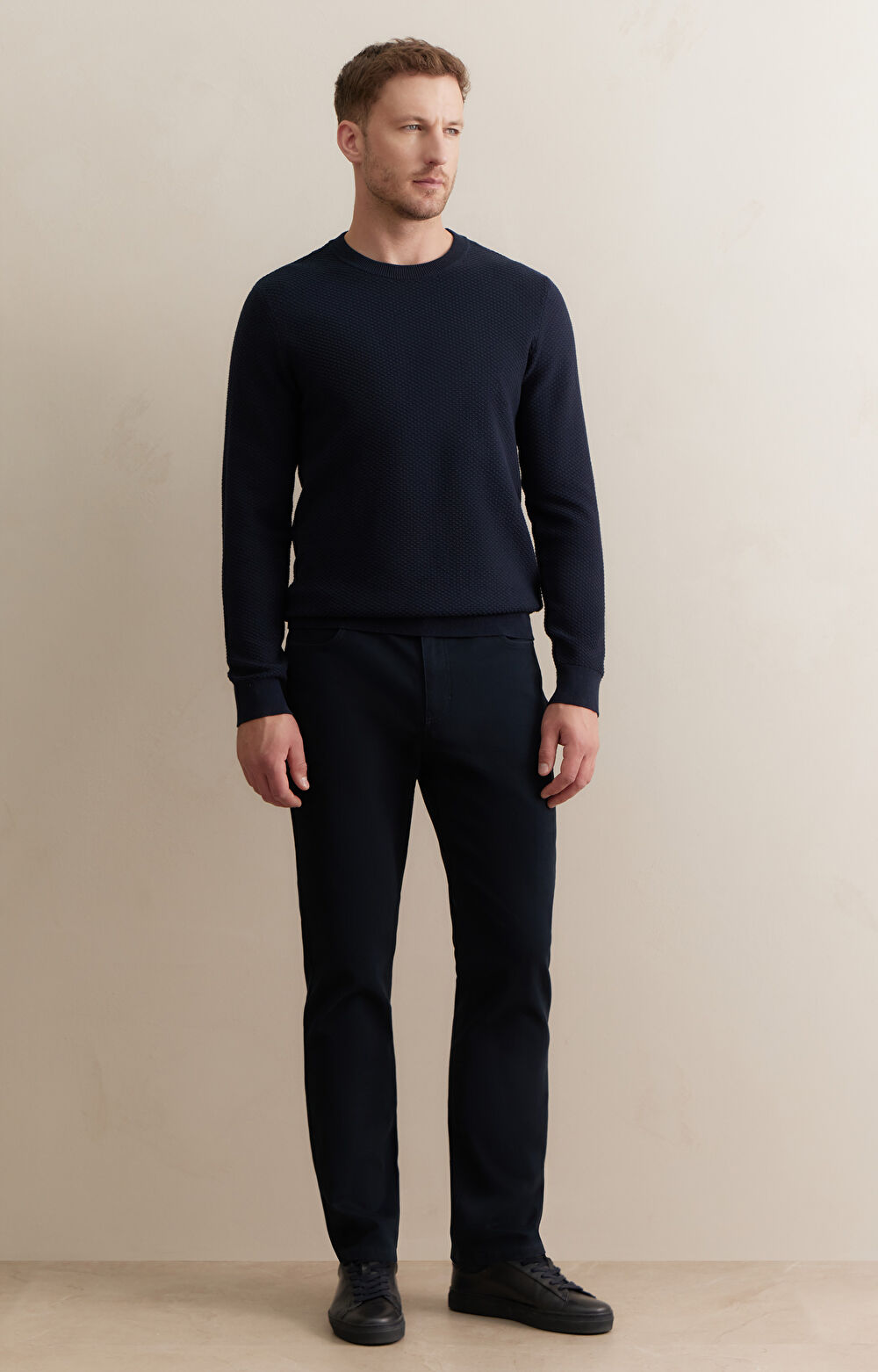 Strukturalny sweter round neck - 5