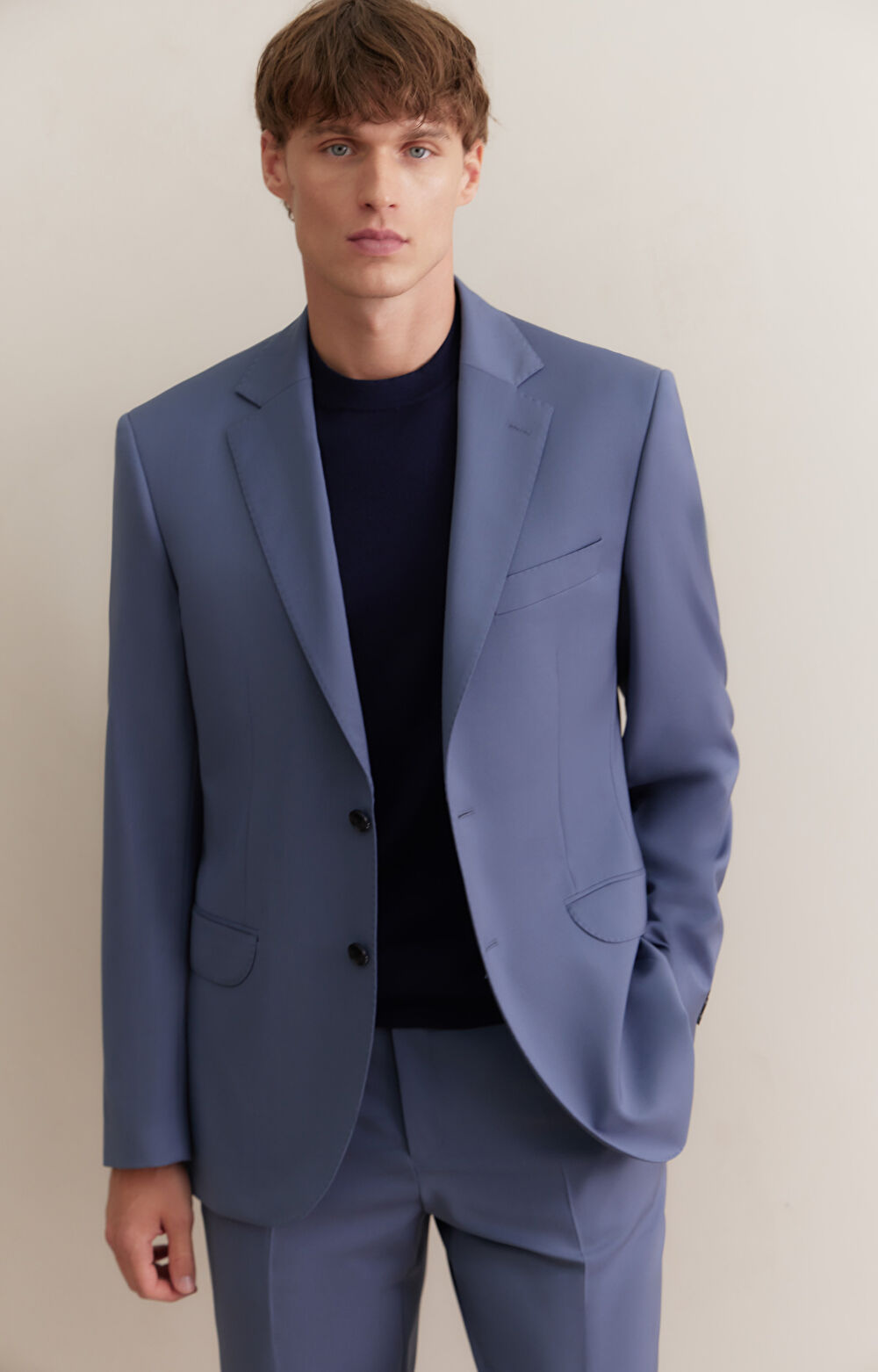 Gładki sweter round neck - 6