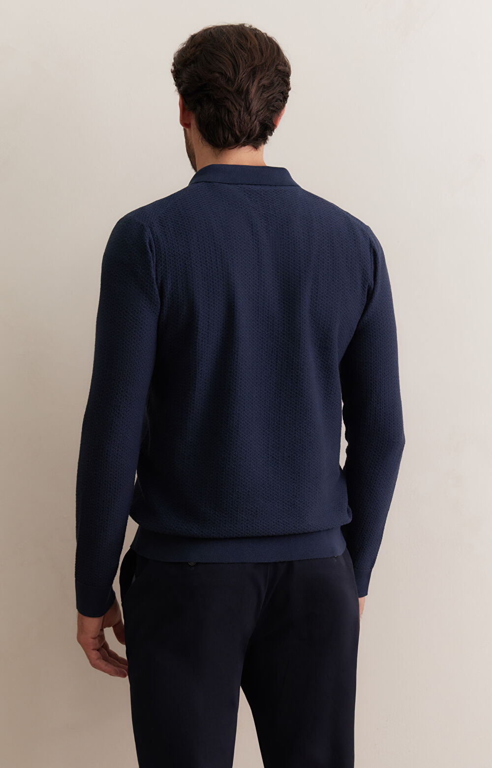 Bawełniany sweter polo - 3