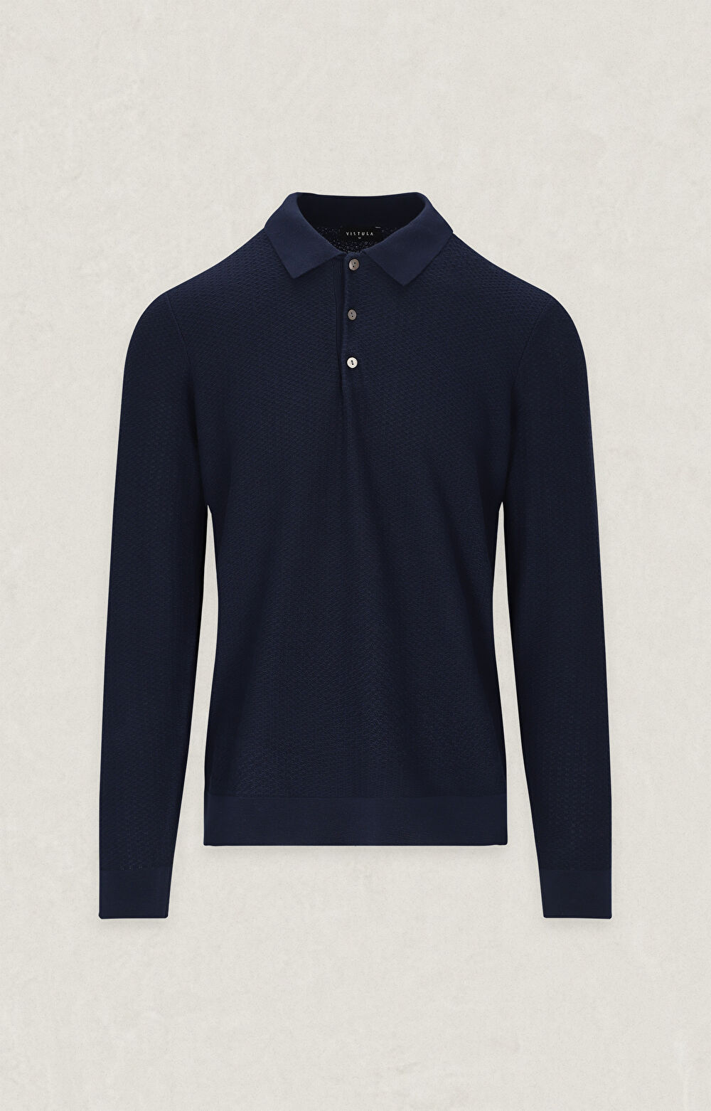Bawełniany sweter polo - 2