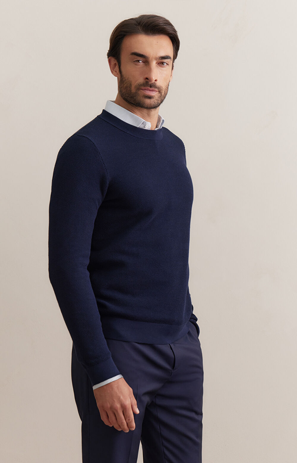 Bawełniany sweter w mikrowzór - 6