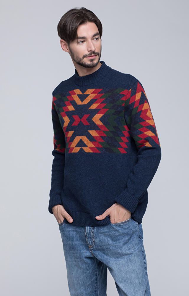 Wełniany sweter z półgolfem