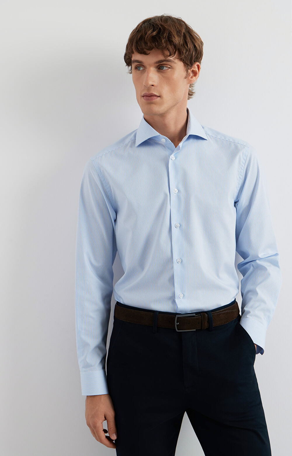 Koszula slim fit w prążek - 6