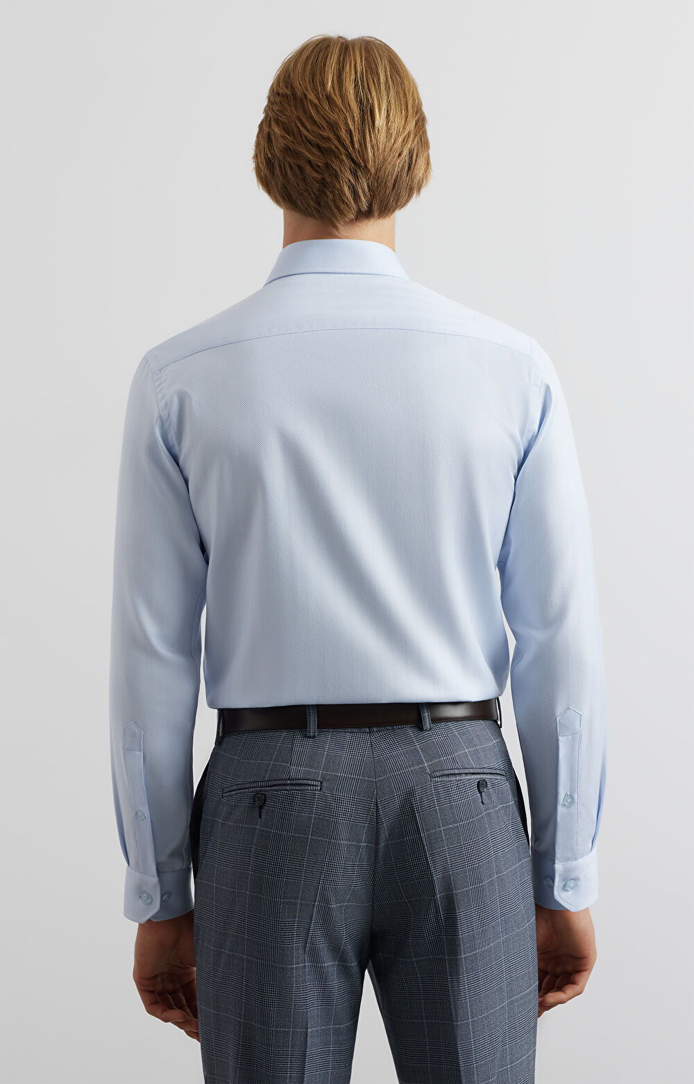 Koszula slim w jodełkę - 4