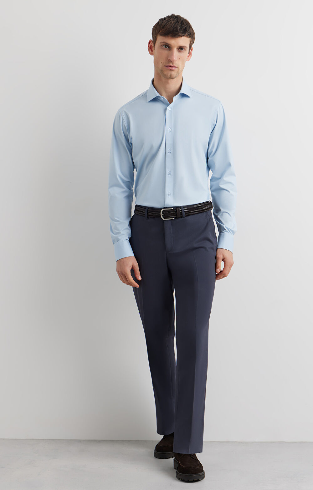 Jasnoniebieska koszula długi rękaw VISTULA - 5