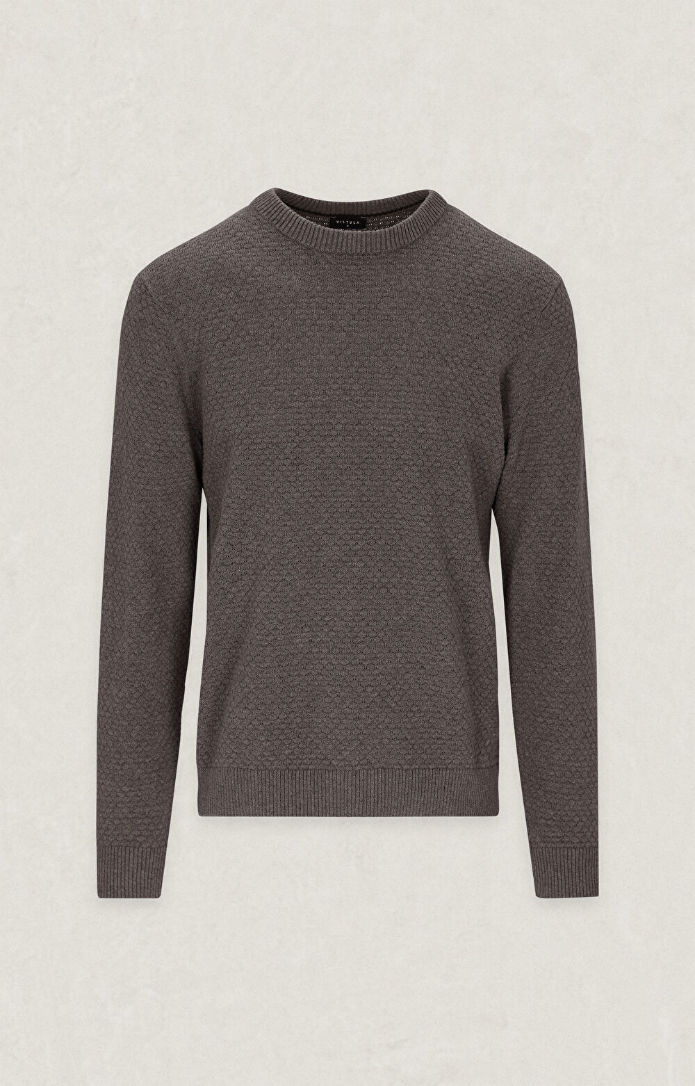 Geometryczny sweter round neck - 2