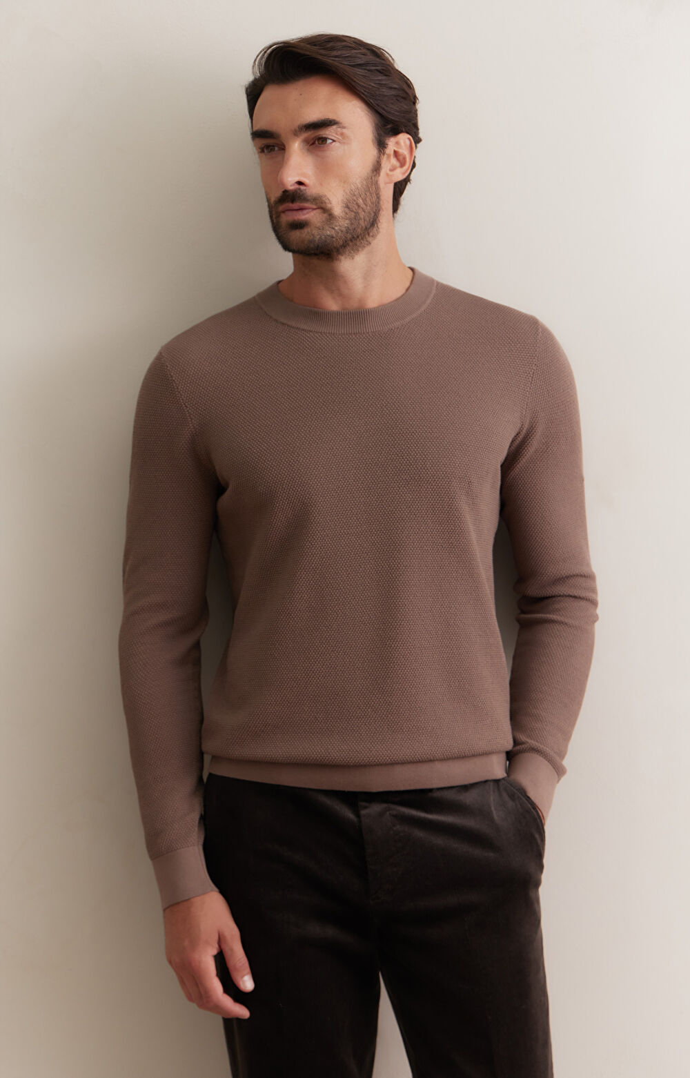 Bawełniany sweter w mikrowzór - 6