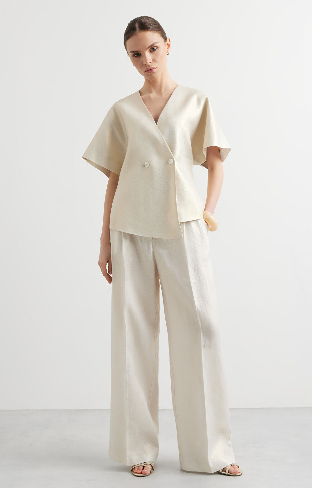 Lniana marynarka kimonowa - 3