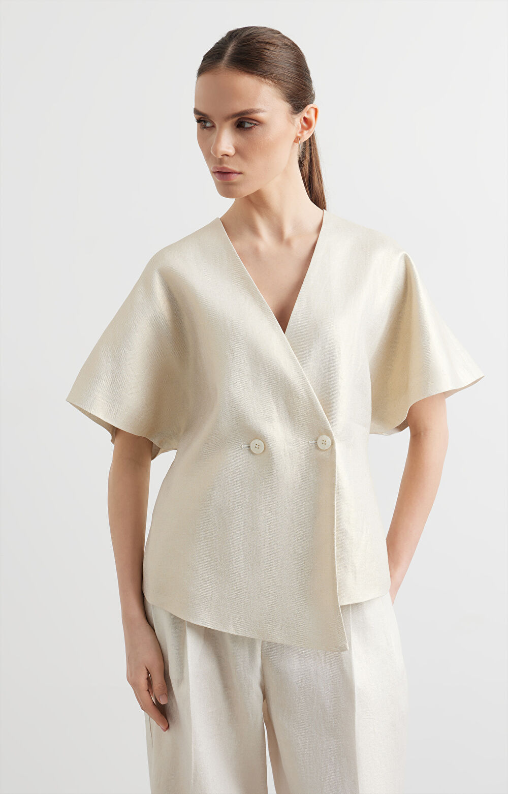 Lniana marynarka kimonowa - 2