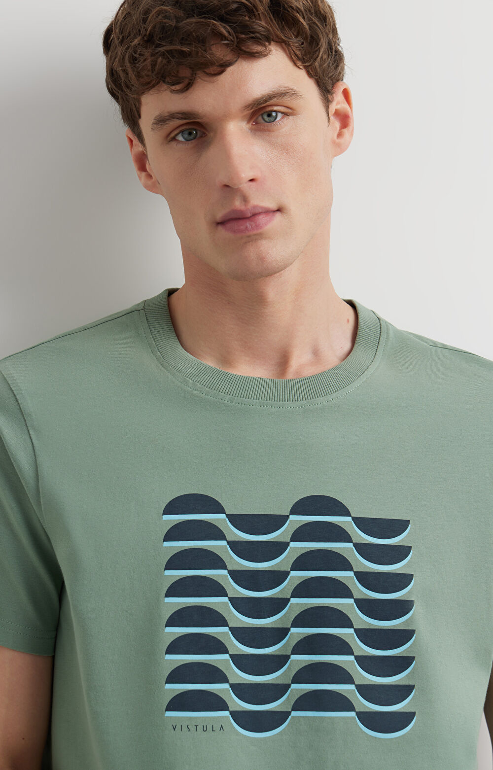 Miętowy t-shirt VISTULA - 4