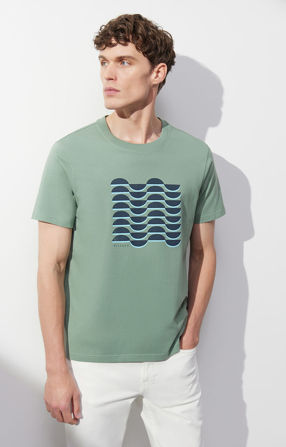 Miętowy t-shirt VISTULA - 6