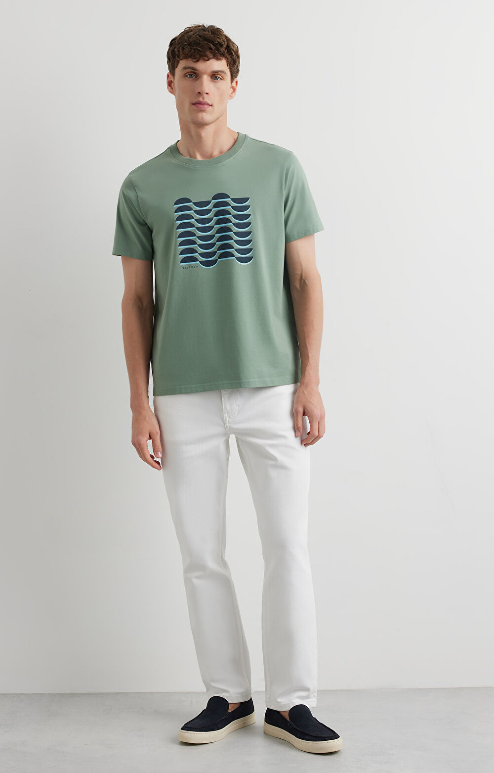 Miętowy t-shirt VISTULA - 3