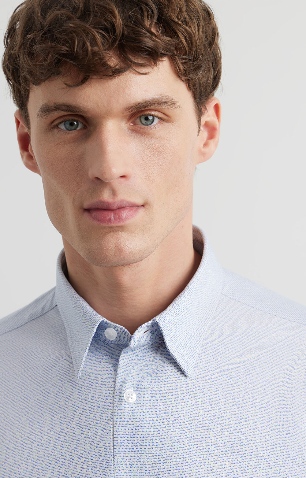 Dzianinowa koszula slim w mikrowzór - 3