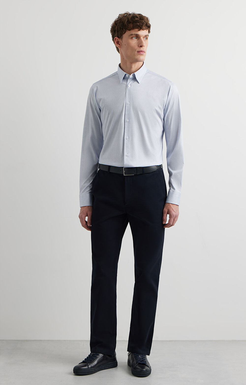 Dzianinowa koszula slim w mikrowzór - 5