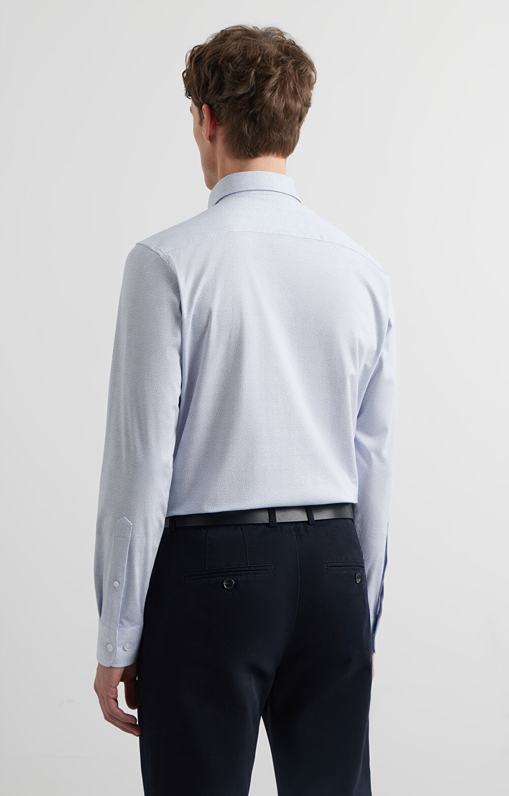 Dzianinowa koszula slim w mikrowzór - 4