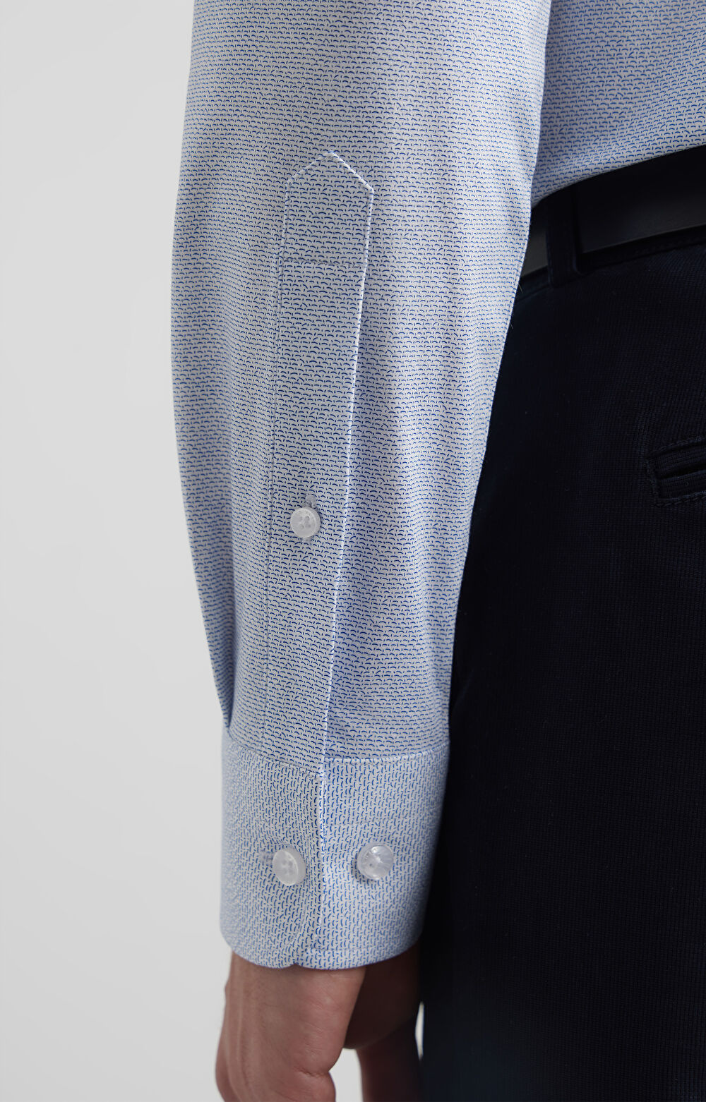 Dzianinowa koszula slim w mikrowzór - 6