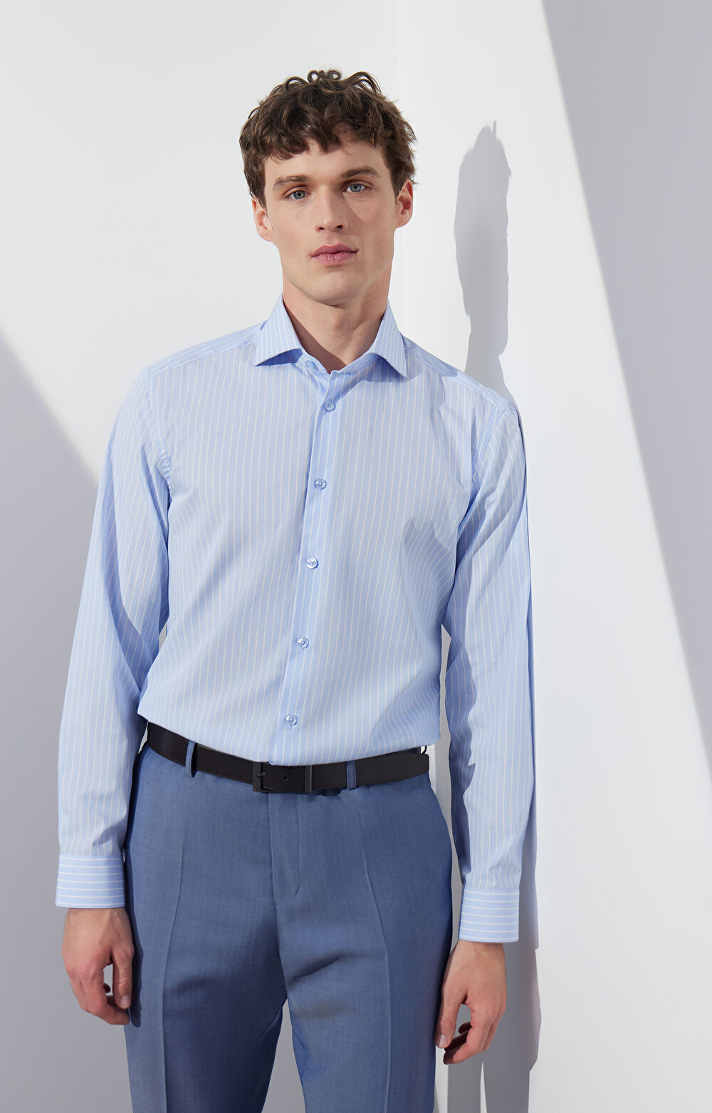 Koszula slim w jodełkę - 8