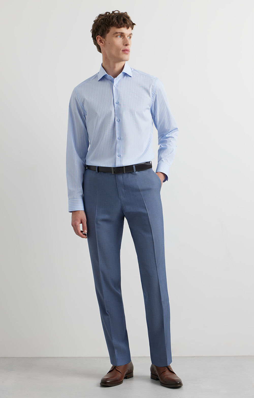 Koszula slim w jodełkę - 5