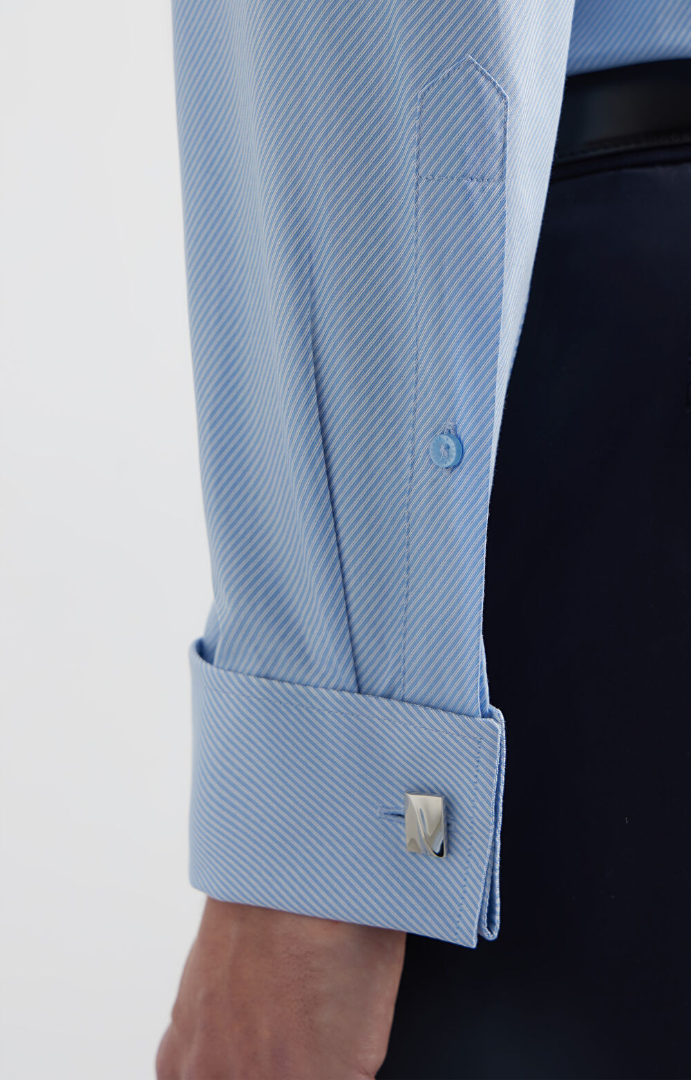 Koszula slim w diagonalny wzór - 5