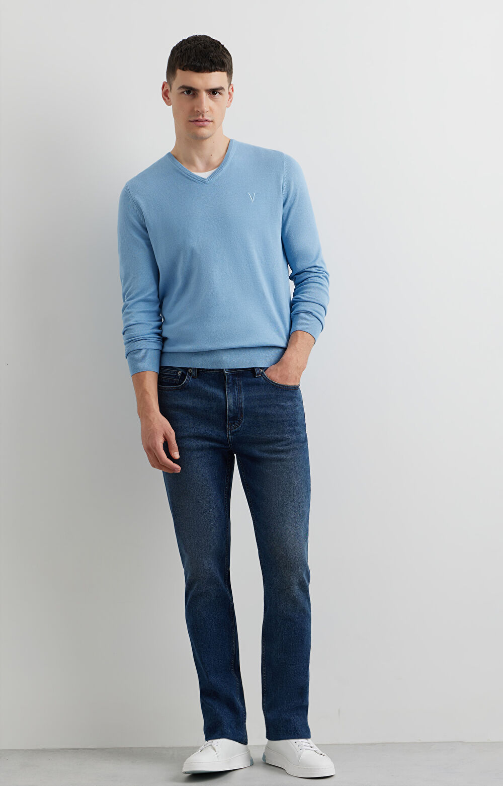 Sweter v-neck - 4