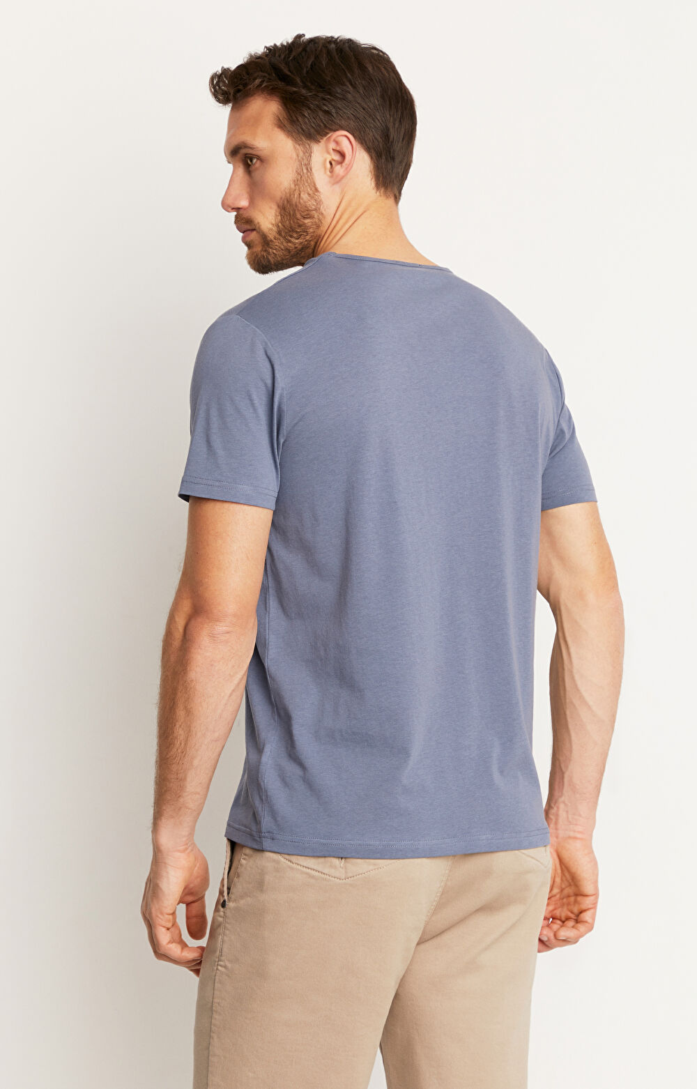Bawełniany t-shirt v-neck