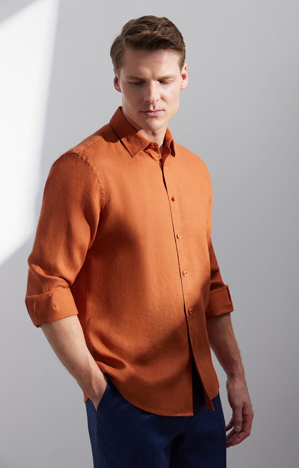 Lniana koszula regular - 6