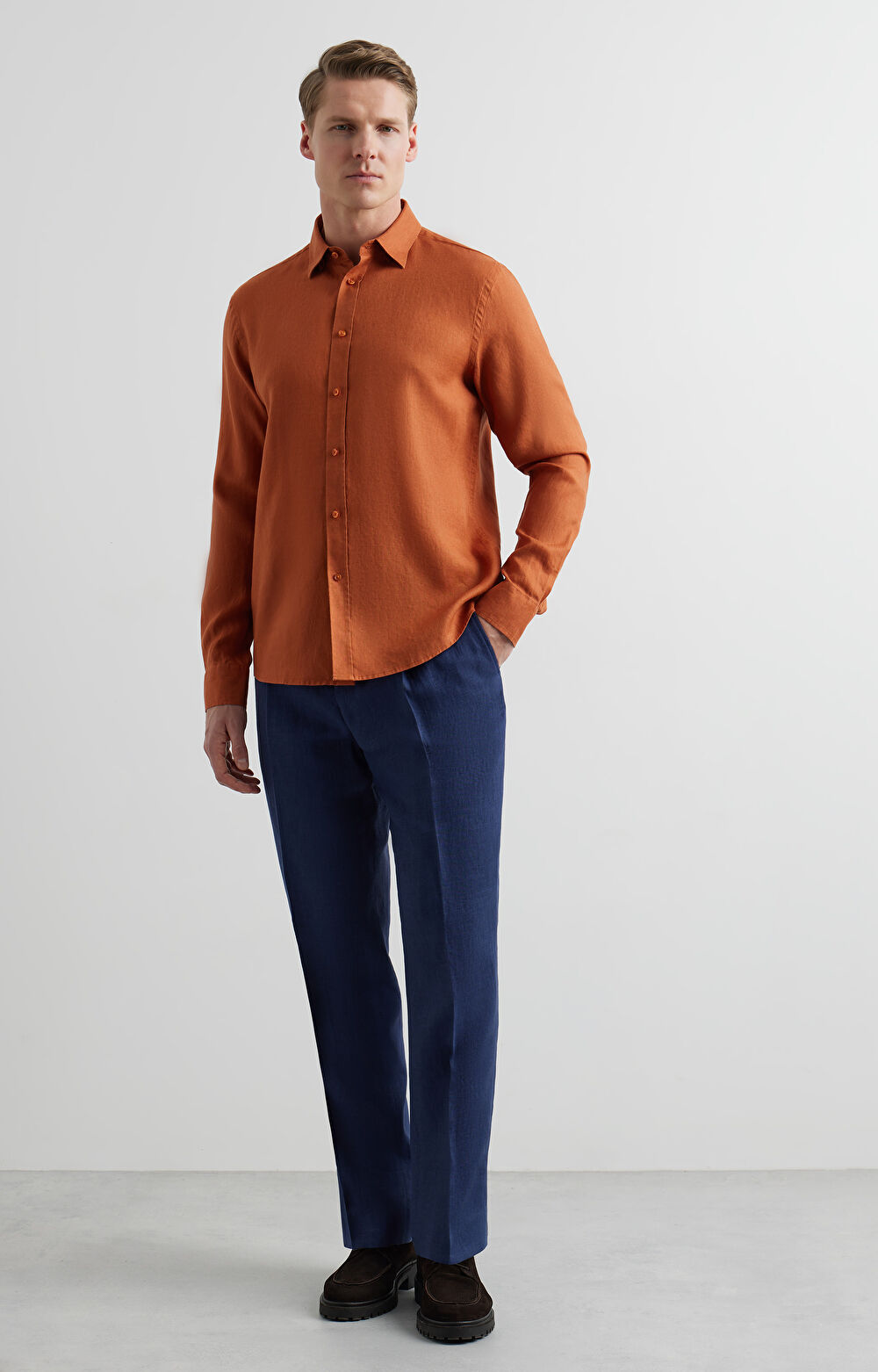 Lniana koszula regular - 5