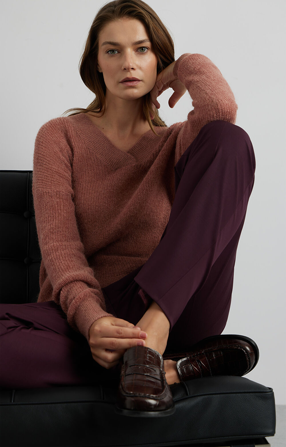 Sweter v-neck - 5