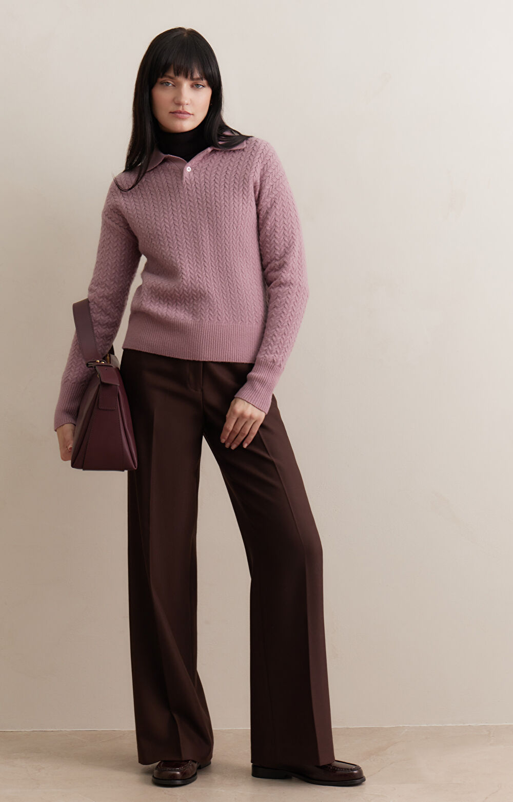Sweter o warkoczowym splocie - 3
