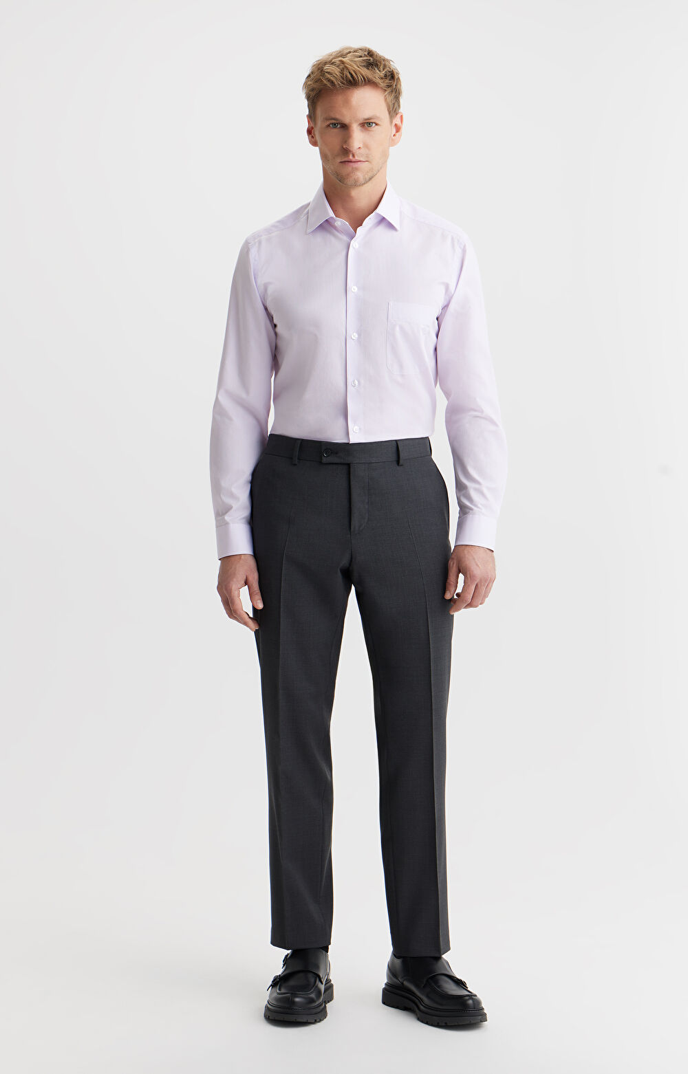 Koszula slim fit w mikrowzór