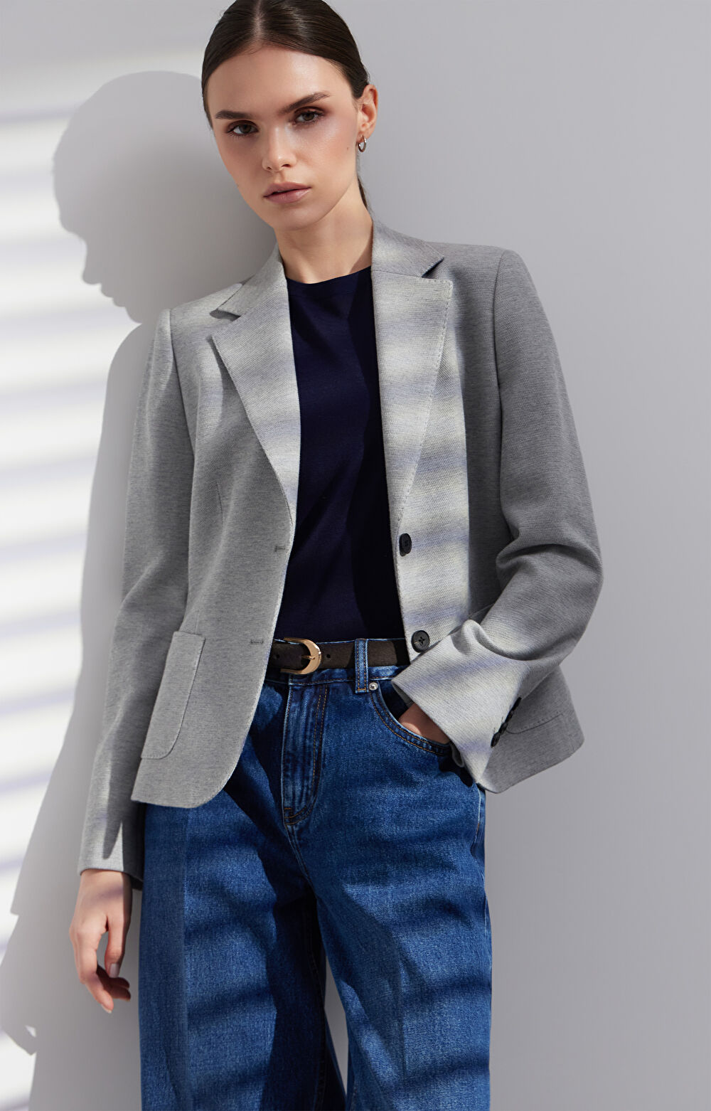 Dzianinowa marynarka slim - 9