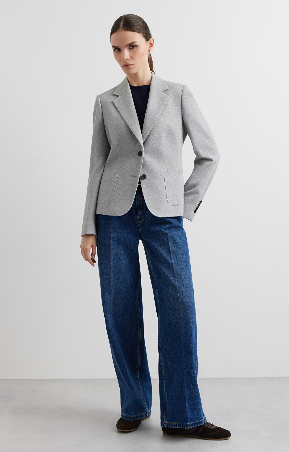 Dzianinowa marynarka slim - 4