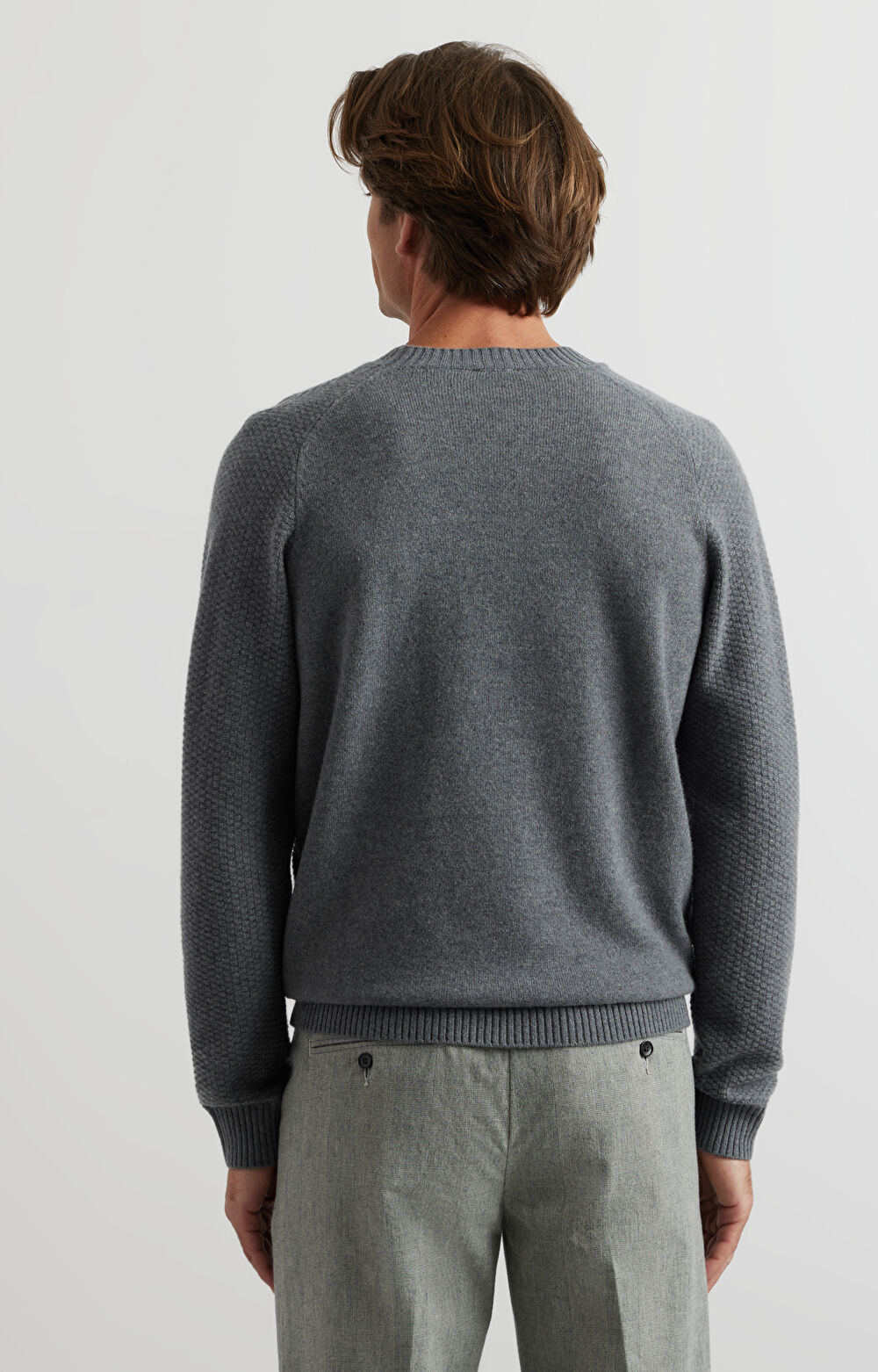 Sweter round neck w mikrowzór - 2