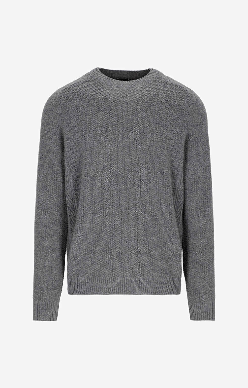 Sweter round neck w mikrowzór - 2