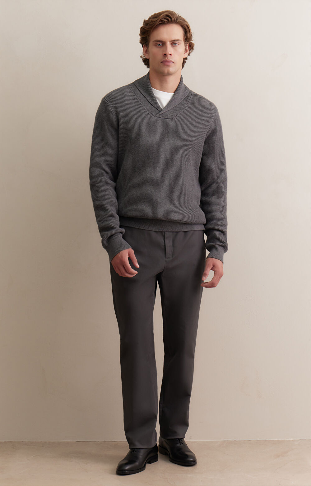 Sweter z kołnierzem szalowym - 3