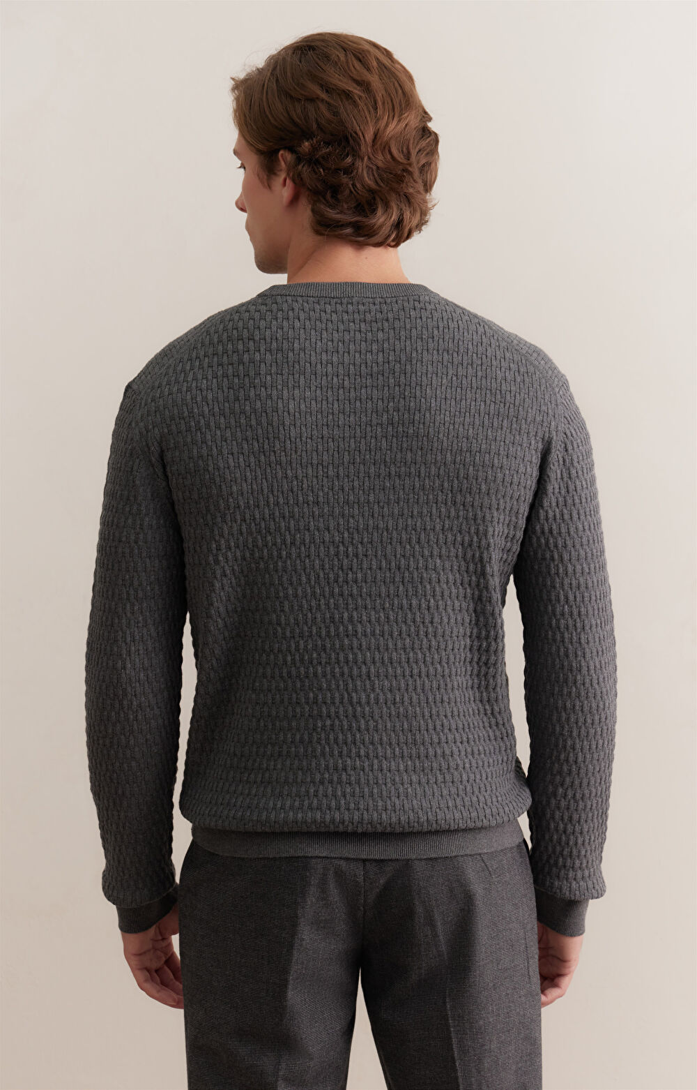 Bawełniany sweter w geometryczny wzór - 3