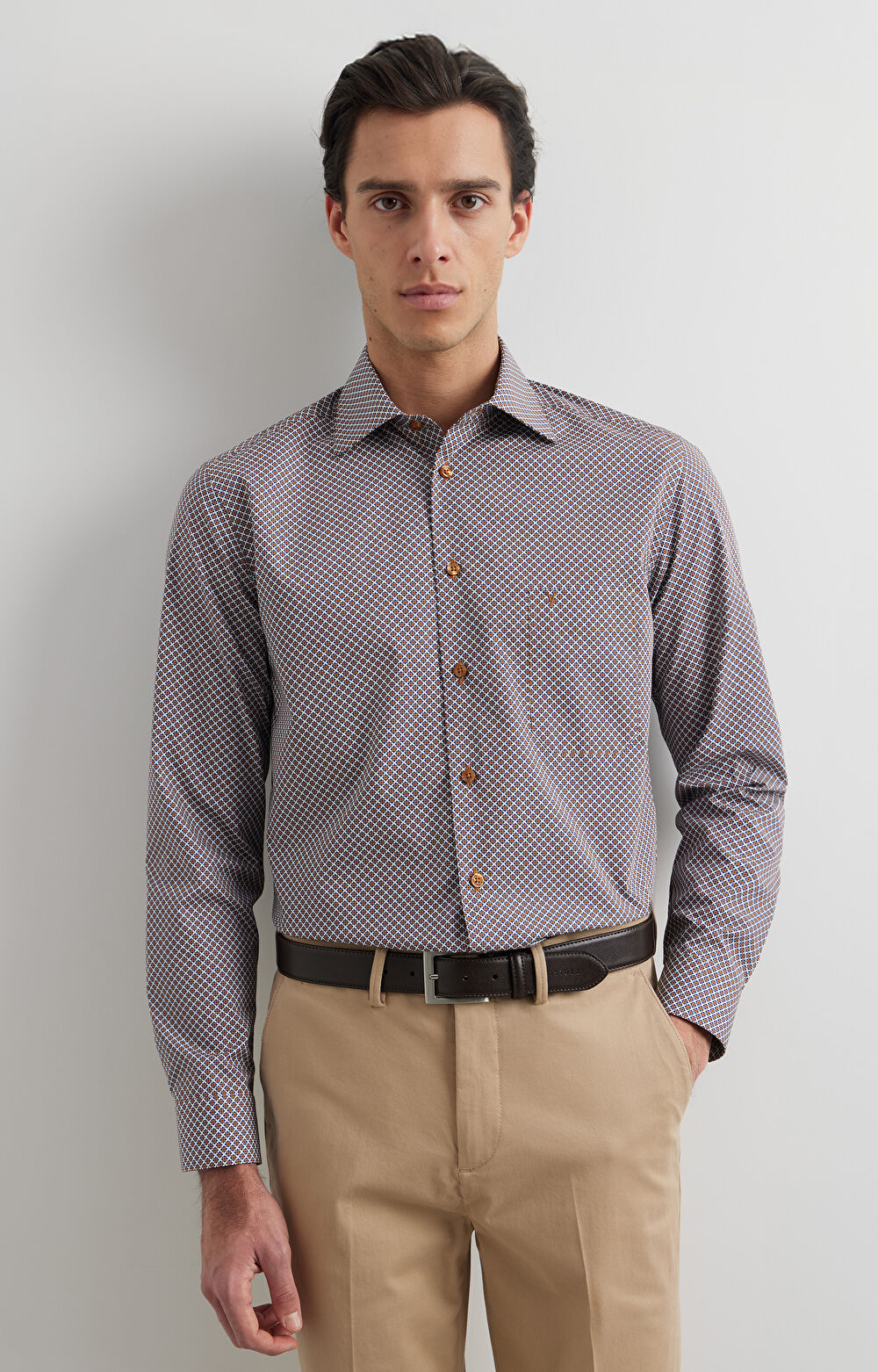 Koszula slim w nadruk