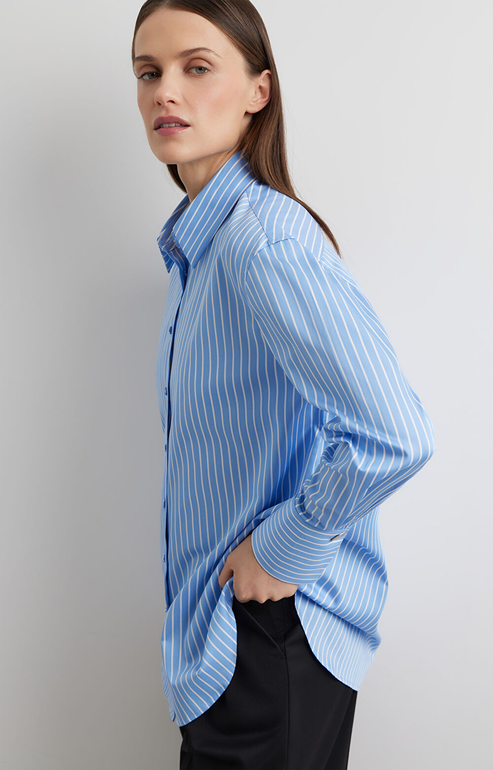 Koszula oversize w paski - 10