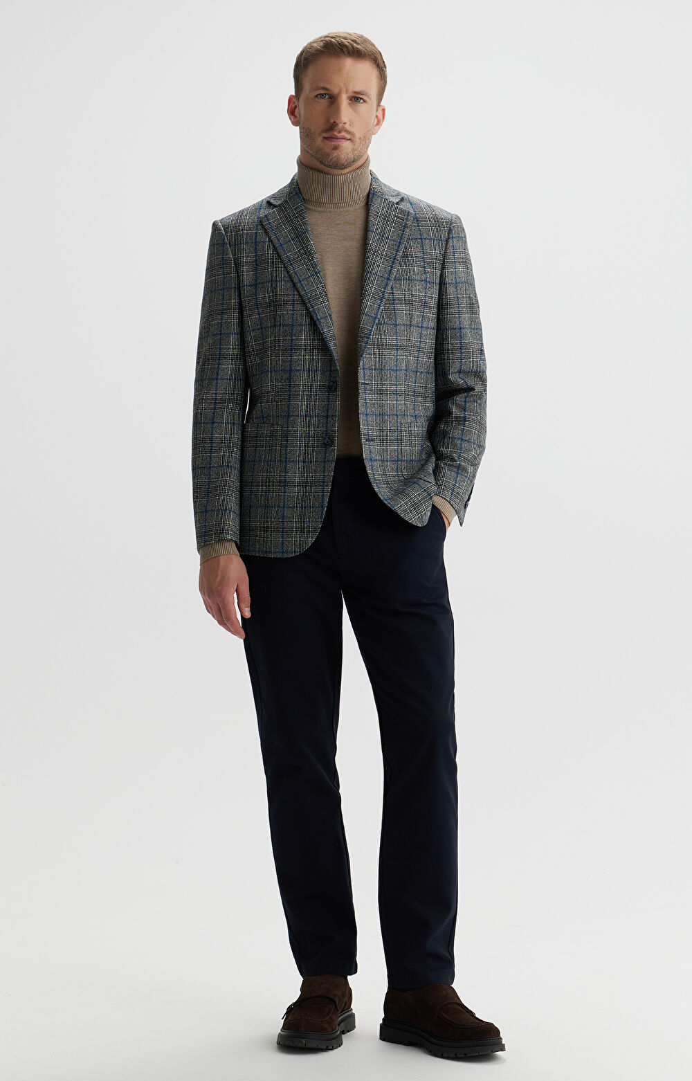 Marynarka slim fit w kratę - 2