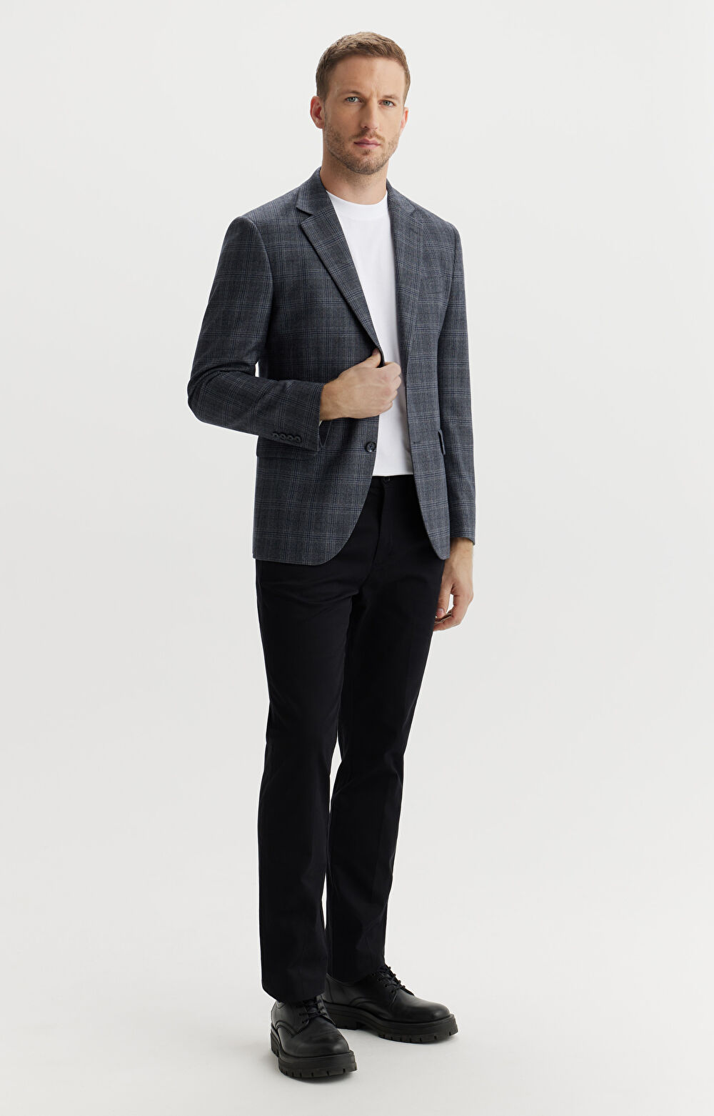 Marynarka slim fit w kratę - 2