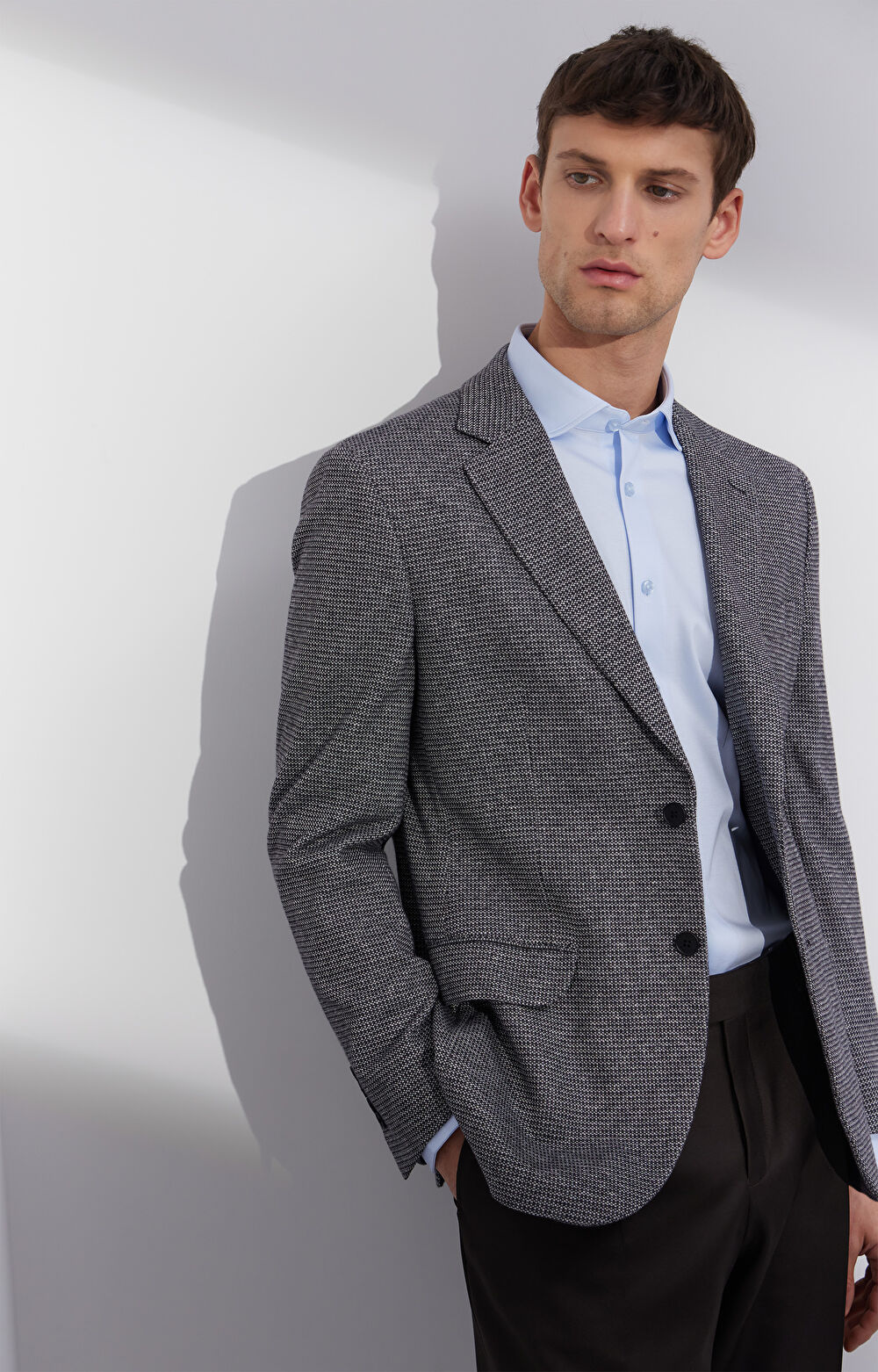 Dzianinowa marynarka super slim - 8